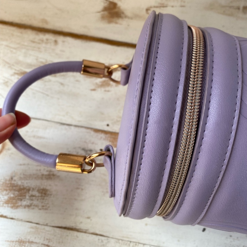 MONAT lavender cosmetics bag travel toiletries makeup purple NWOT cylindrical - Picture 5 of 15